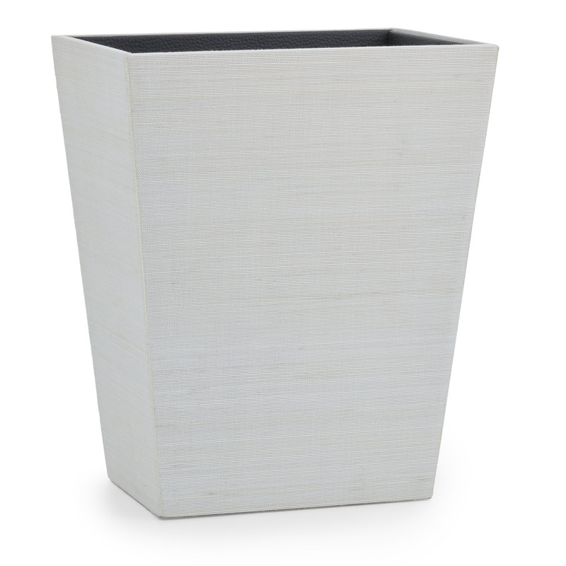 Eggshell Natural Fiber Rectangular Open Waste Basket