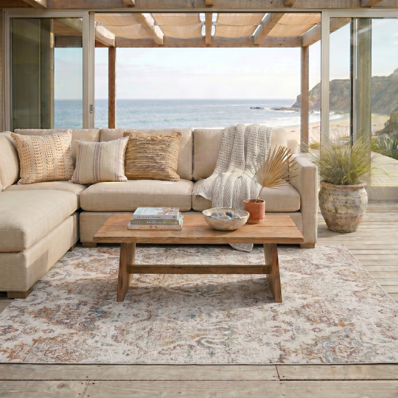 Kato Southwestern Indoor/Outdoor High-Low Performance Area Rug, Rectangle 5'3" x 7'10"