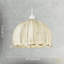 Linen Fabric Covered Ruffled Dome Shaped Ceiling Pendant Light Shade By 