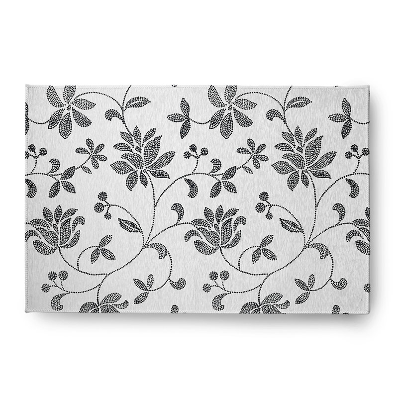 Bartron Chenille Floral Indoor / Outdoor Rug, Rectangle 4' x 6'
