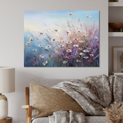 Fleurs mauves violentes «Whispering Breeze I», reproduction non encadrée sur métal