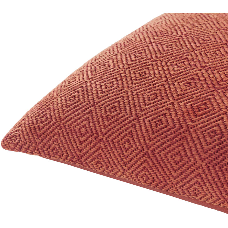 Geometric Cotton Pillow Cover, 18" x 18", Mustard/Olive