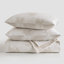 Ensemble de literie réversible pour lit king, couette en mélange de coton, style moderne beige et gris