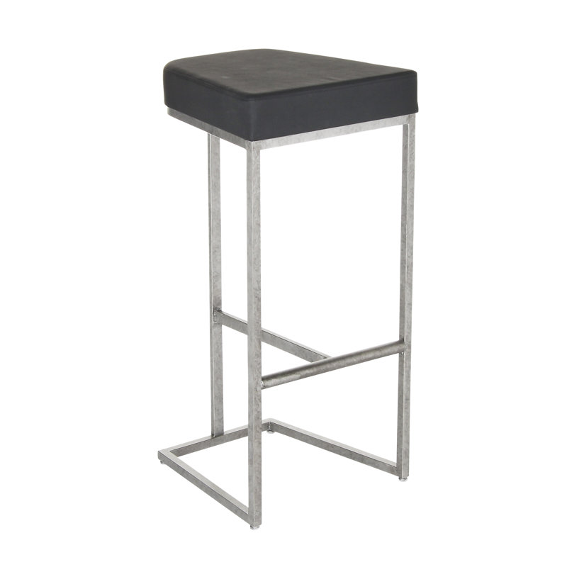 Patti's Stool, Bar Stool (30'' Seat Height), Royal Silver, Black