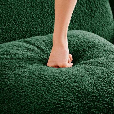 Repose-pieds en tissu Teddy - vert