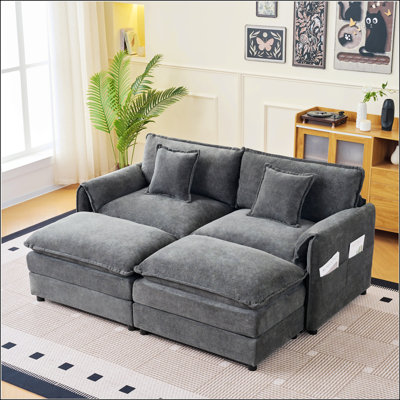 Oversized Recliner Chair With Movable Ottoman - Soft Chenille Upholstered For Ultimate Comfort And Versatility, Ideal For Living Room Or Bedroom