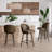 Counter Height Barstool Set Of 2, 360° Swivel Upholstered Barstool With Backrest And Metal Feet, 27” Seat Height-1175790041