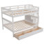 Lit superposé blanc au-dessus d'un escalier pour chambre à coucher, quatre compartiments de rangement, conception divisible, escalier sécuritaire, garde-corps, matelas non inclus