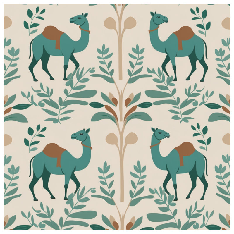 Toile de galerie Camel à motif botanique en plusieurs tailles, 20 po x 24 po