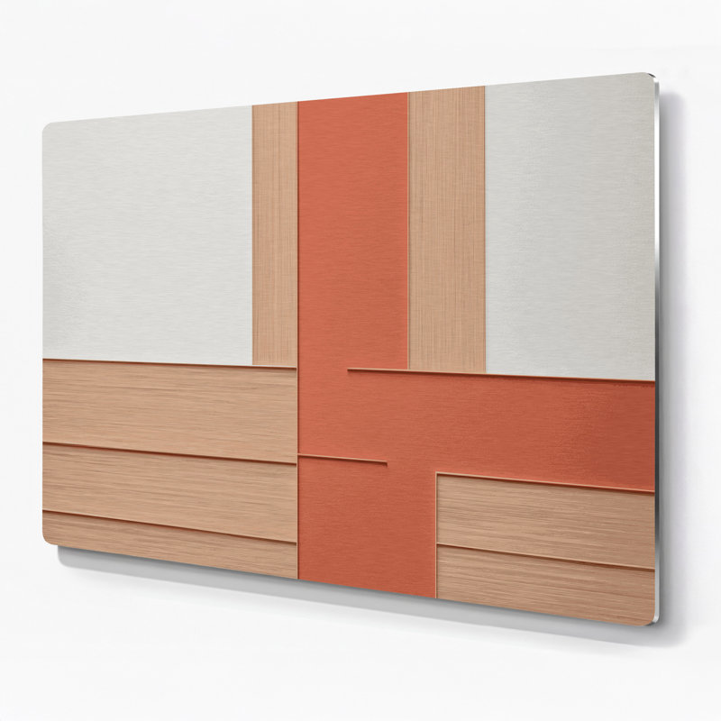 Minimalisme 25, art mural en métal brun, H 11 po x l 14 po