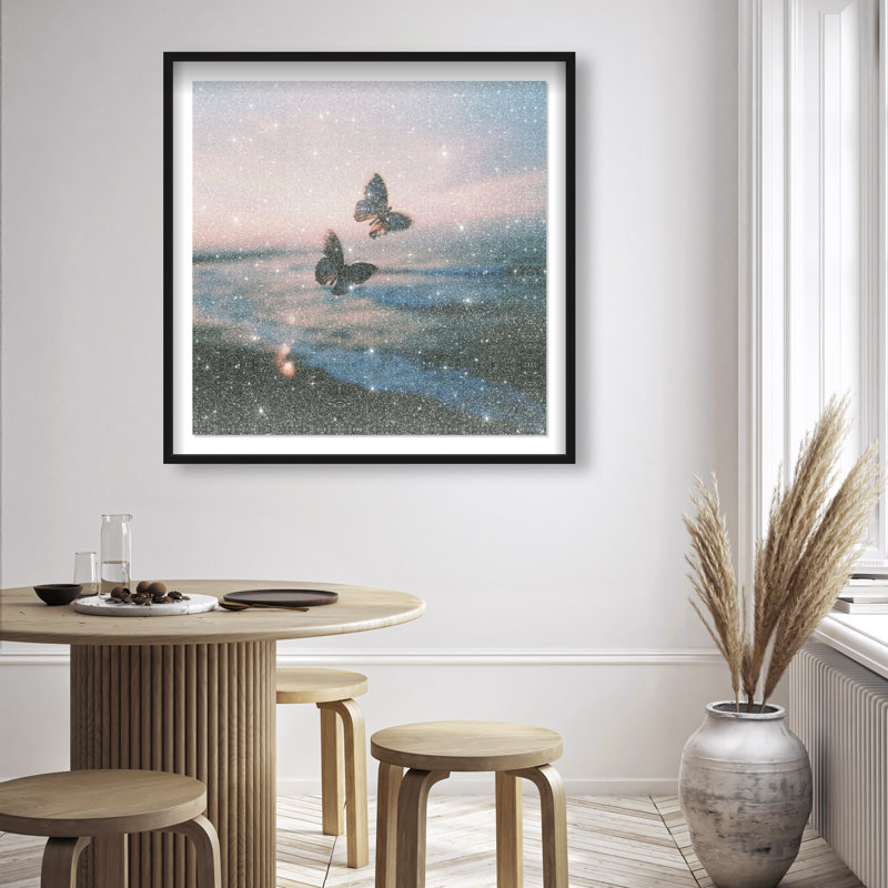 " Fluttering Souls " by Oliver Gal, 41.5"H x 41.5"W, Black Frame