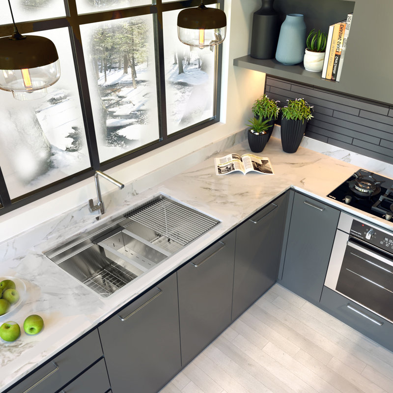 Pro Series 32'' L Single Bowl Stainless Steel Kitchen Sink