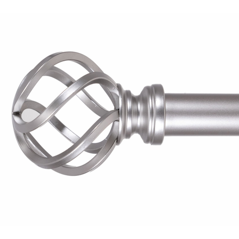 Tringle à rideaux simple réglable en métal Algoma, 48 po - l 86 po, Argent antique