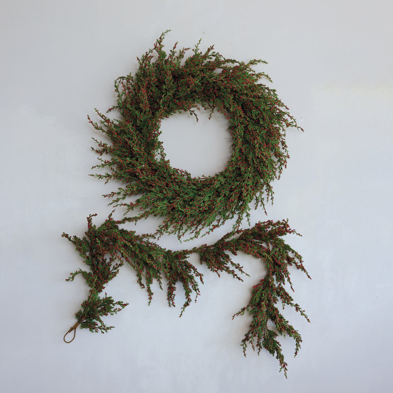 Winterberry Cypress Wreath with Twig Base