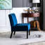 De 2 chaises modernes de style Mid-Century, velours bleu foncé, pieds en bois massif, 2 pièces indispensables pour le salon et la chambre à coucher, velours avec pieds pour-1777083059