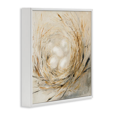 Abstrait bébé oiseau, nid d'œuf, animaux de campagne - peinture