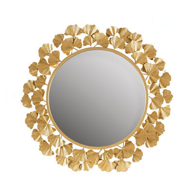 Gingko Leaf Round Wall Mirror