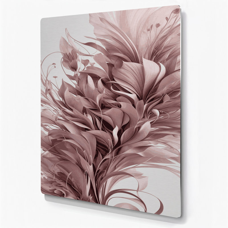 "Abstract Florals 99", art mural en métal brun, H 24 po x l 36 po