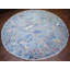 Tapis oriental rond en laine bleu noué à la main 12 pi 0 po x 12 pi 2 po - MOA10274497