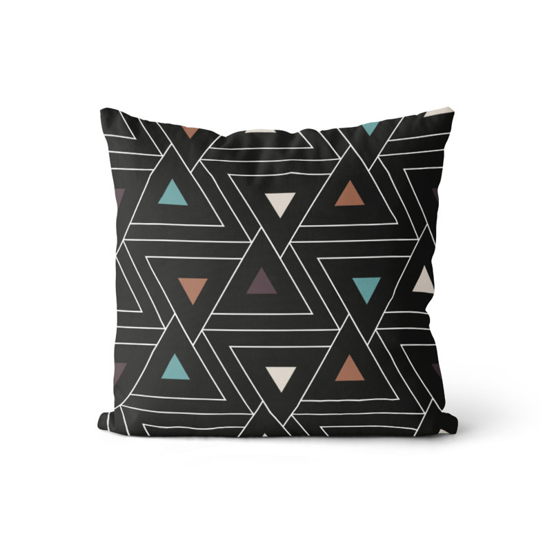 Housse de coussin Ivarr, Blanc / turquoise / gris