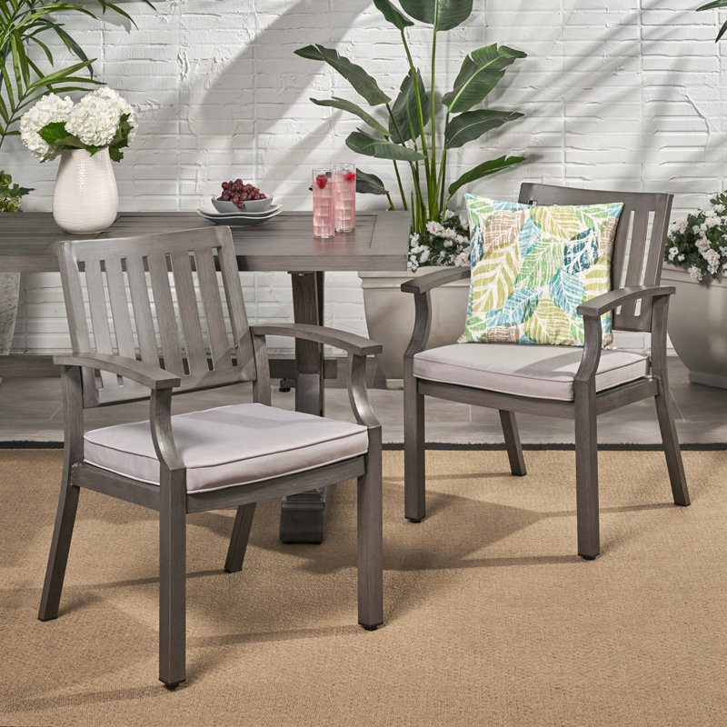 Chaise de salle à manger d'extérieur moderne en aluminium avec coussin