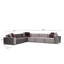 Élégant canapé d'angle avec structure en bois de hêtre, 118 x 153,5 x 30 pouces | Tissu durable 100% polyester, mousse gris doux et rembourrage en plumes | Comprend 4 coussins (19,7 po x 19,7 po) | Nettoyage à sec et conception élégante pour les espaces de vie modernes-1306979433