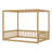 Canopy Frame Floor Bed Featuring Safety Fence And Guardrails-375218126
