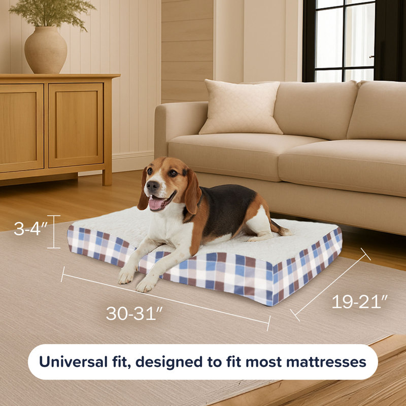 PETMAKER Dog Bed Replacement Cover, 23" W x 32.5" L, Brown/Blue