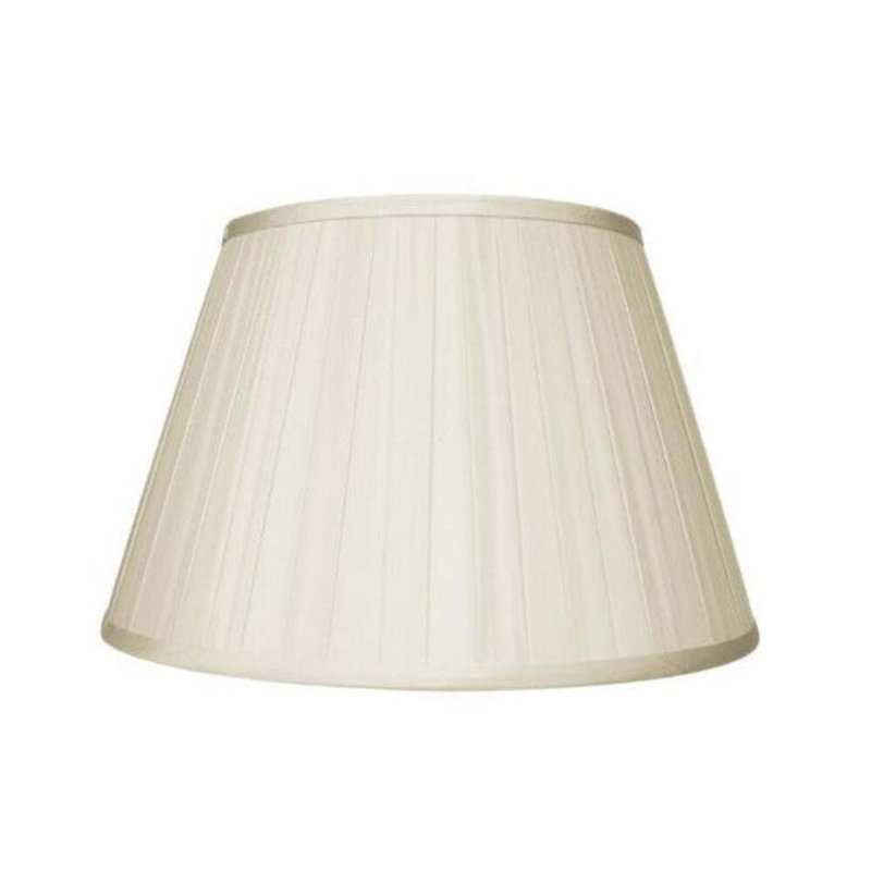 Euro Box Pleated Silk Lamp Shade, 11" H x 17" W x 17" D, Eggshell