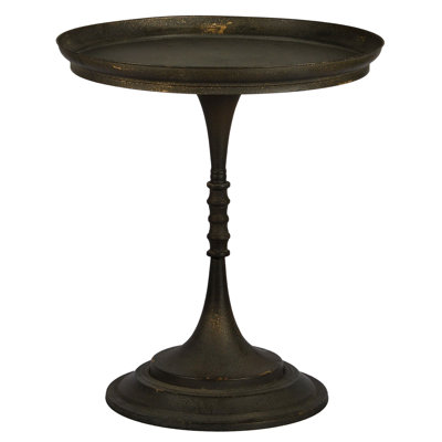 Spencer Metal End Table, Distressed Black