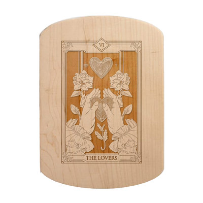 The Lovers Tarot Oval Cutting Board
