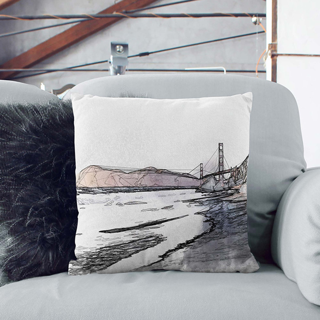 Golden Gate Bridge in San Francisco Cushion with Filling