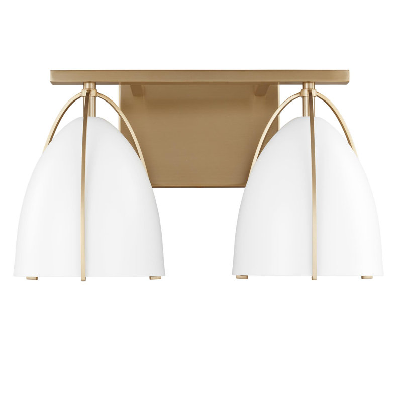 Éclairage de salle de bain à intensité variable 2 lumières Nikki , Laiton satiné, Non, Blanc