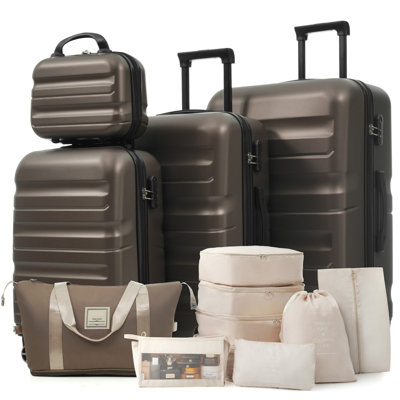 Hardshell ABS Luggage Set with Dual Spinner Wheels & Expandable Duffel