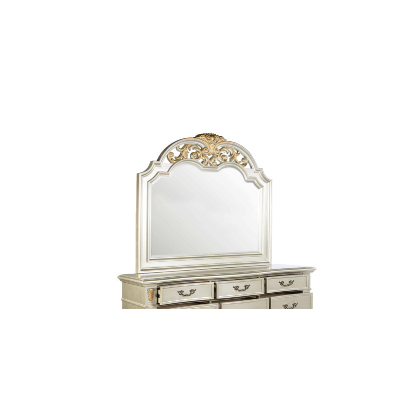 Miroir de chambre à coucher, champagne argenté