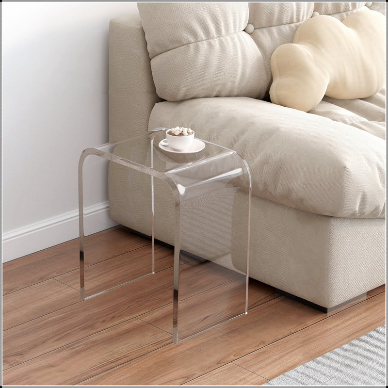Table de bout contemporaine carrée Lucite