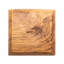 Assiette carrée ronde en bois de teck - petit (ensemble de 2)