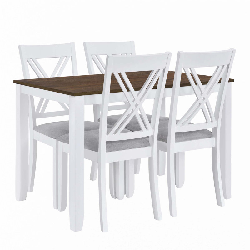 Ensemble de table de salle à manger 5 pièces Rustic, Brun