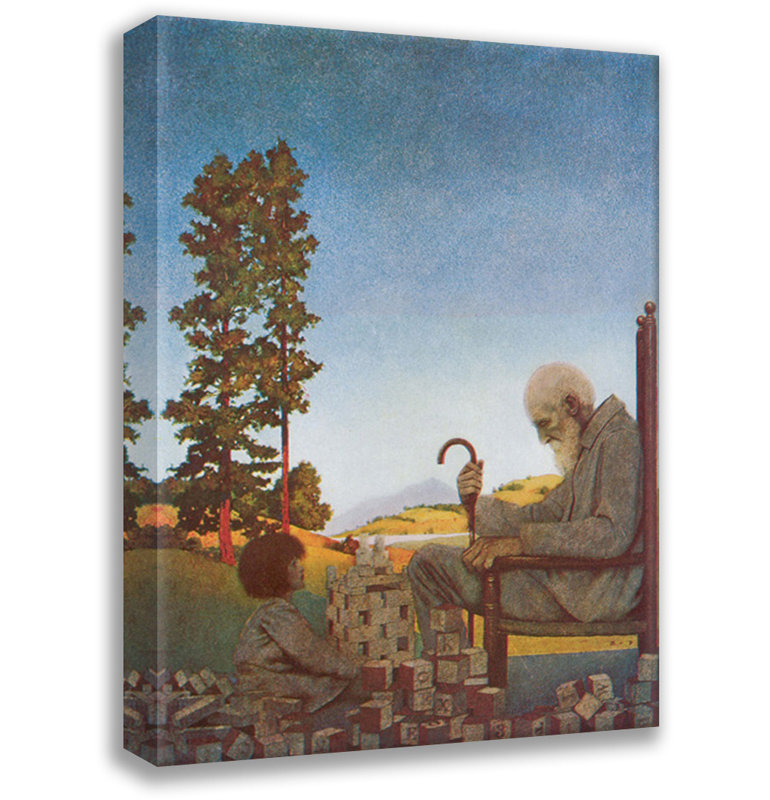 Toile tendue Shuffle Shoon and Amber Locks par Maxfield Parrish, H 48 po x l 33 po