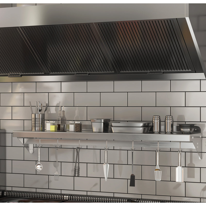 Clo Stainless Steel Ceiling Mounted Rack, 10" H x 60" W x 12" D