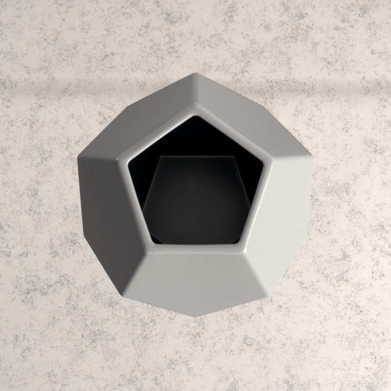 Faceted Table Vase, 4" H x 4.5" W x 4.5" D, Black