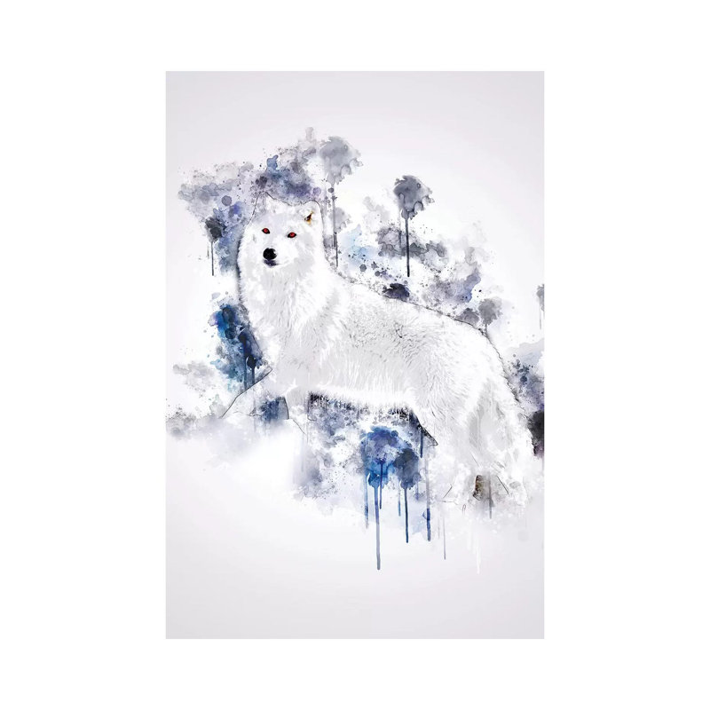 White Wolf by Cornel Vlad - Wrapped Canvas Painting, 66.04 cm H x 45.72 cm W
