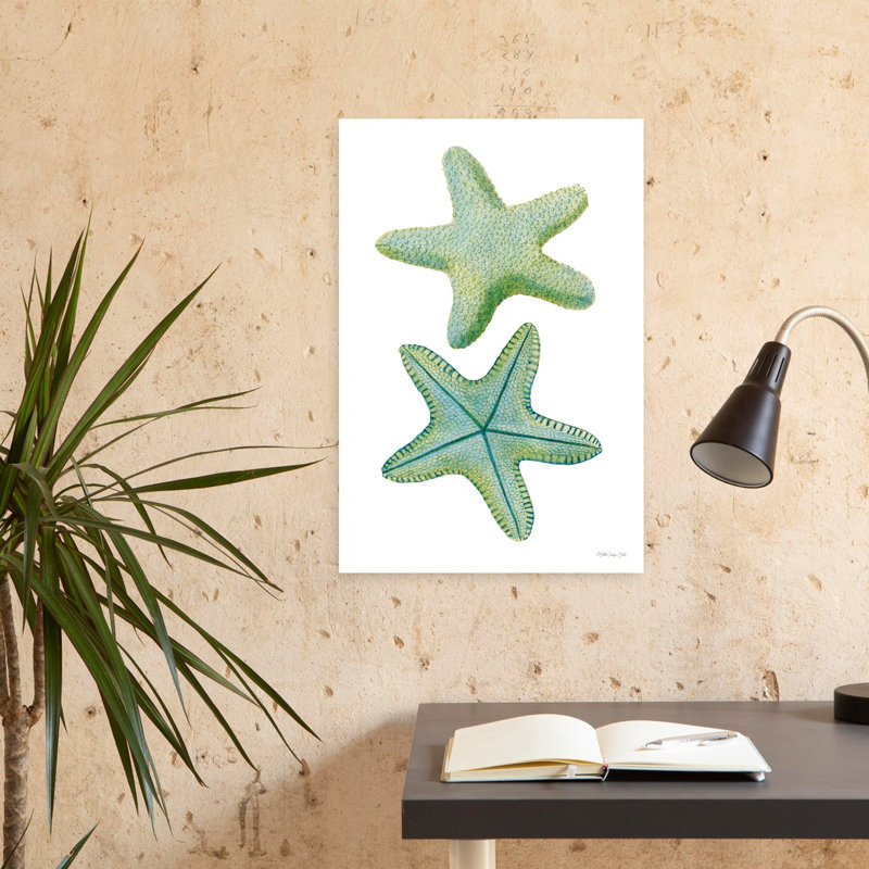 Starfish Duo 1 Abstract Starfish Coastal Art, 24" H x 16" W