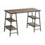 Bureau d'ordinateur à domicile avec tablettes de rangement-129748025