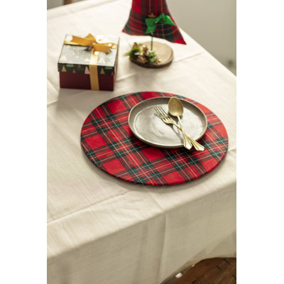 Polyester Plaid Charger