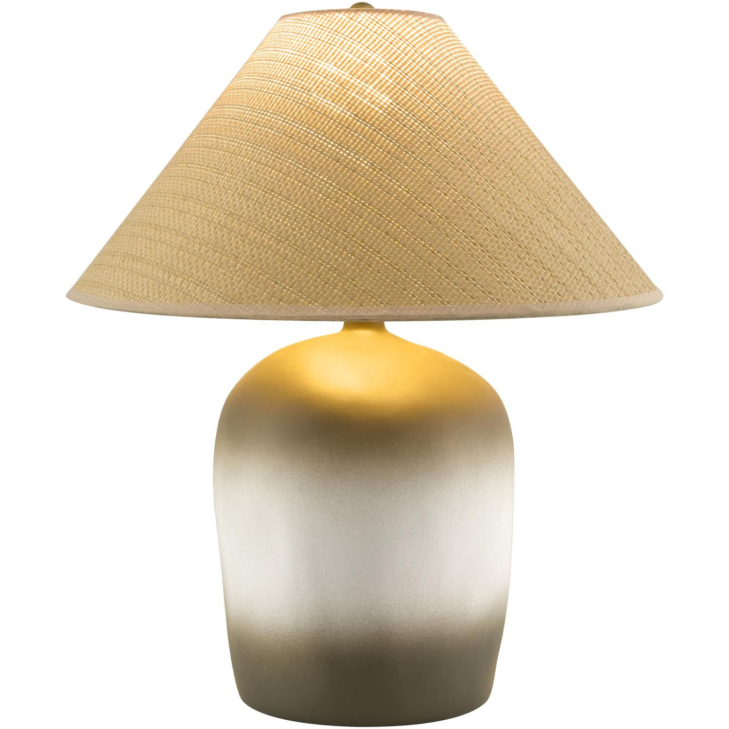 Danica Ceramic Table Lamp, Gray/White, White Linen Empire