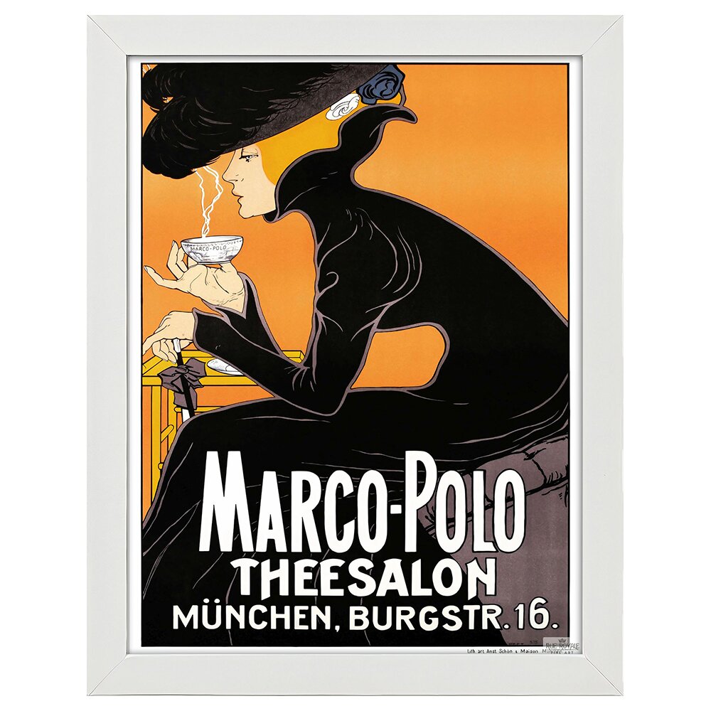 Leinwandbild Vintage Werbeplakat Marco Polo Theesalon