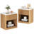 22.44'' Fluted Nightstand with 1-Drawer and Open Cubby (Set of 2)