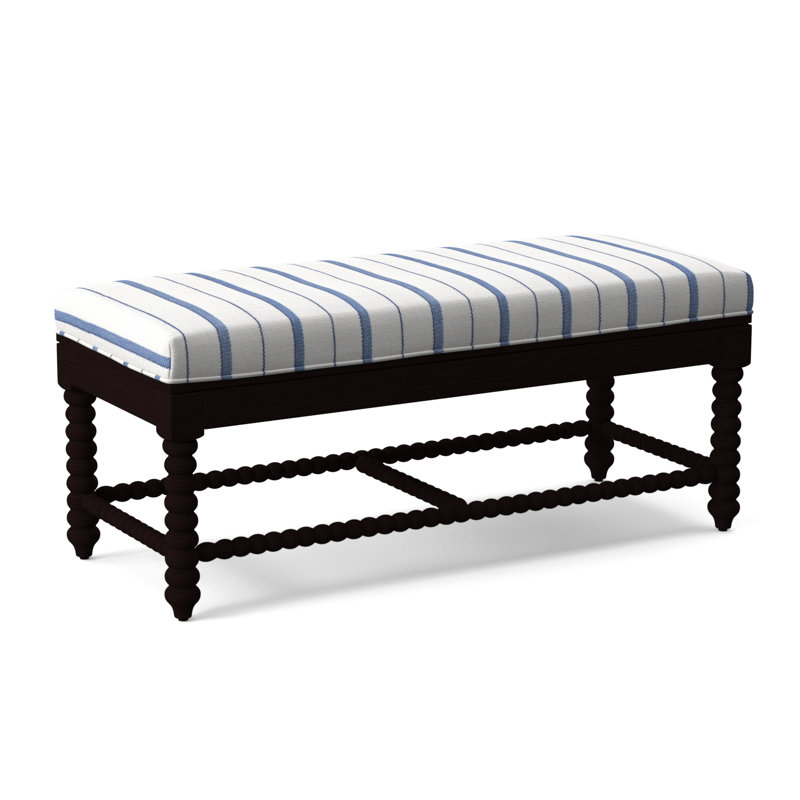 Lind Island Upholstered Bench, Tropical Foliage; 0505-64, Java Finish