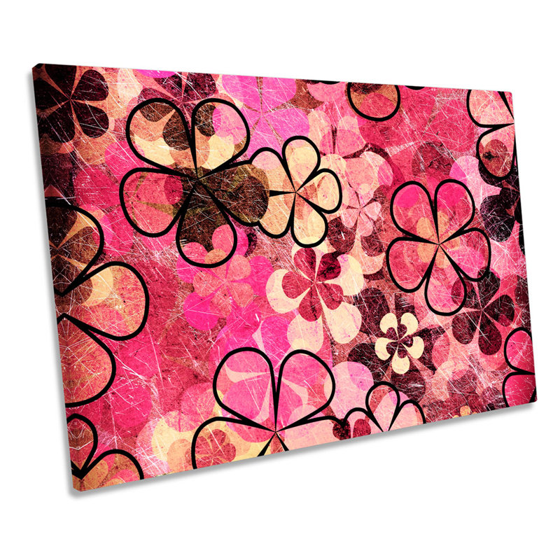 Grunge Vintage Floral Flowers - Wrapped Canvas Art Prints, 30.5cm H x 45.7cm W